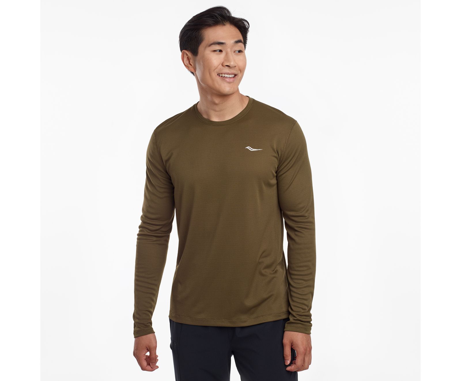 Férfi Saucony Stopwatch Long Sleeve Ingek Sötétolivazöld | HU 897AHK